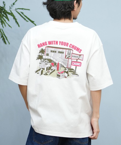 CHUMS（チャムス）の「【ムラサキスポーツ限定】CHUMS/チャムス 半袖Tシャツ バックプリント CH01-2577（Tシャツ/カットソー・メンズ・ホワイト/ライトベージュ/ブラック・S/M/L/XL）」の2枚目の写真