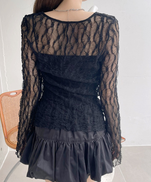 Ada.(エイダ)の「Uネック ベルスリーブ フロントボタン レース トップス(Tシャツ/カットソー・レディース・ホワイト/ブラック・FREE)」の19枚目の写真