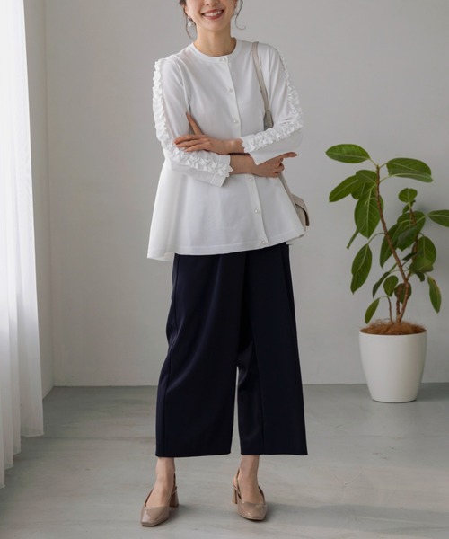 Sono ペプラムカーディガン Sono（ソーノ） カーディガン ご自宅でお洗濯可能/日本製「SONO/ソーノ