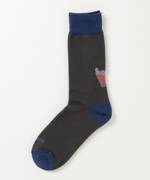 ROSTER SOX(ロスターソックス)の「ROSTER SOX/ロスターソックス SUPER M SOCKS メンズ レディース(ソックス/靴下・メンズ・ホワイト/グレー・1/2)」の1枚目の写真