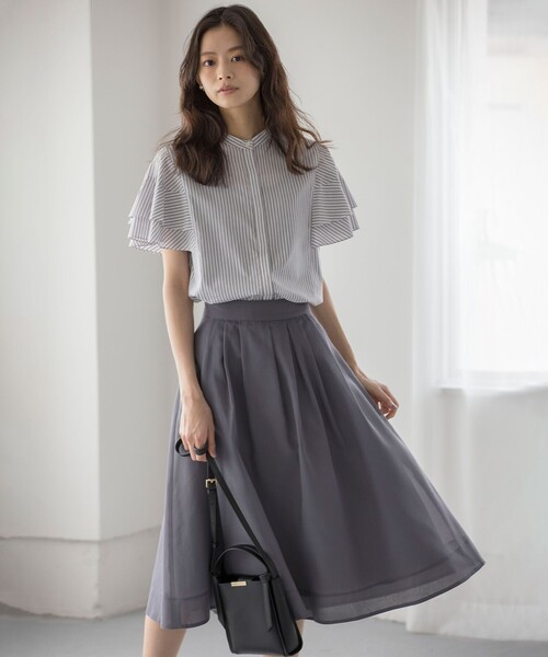 組曲（クミキョク）の「コットンレーヨンシャーティング ブラウス（シャツ/ブラウス・レディース・アイボリー系/ネイビー系/ベージュ系1/ブルー系1・2/3）」の8枚目の写真