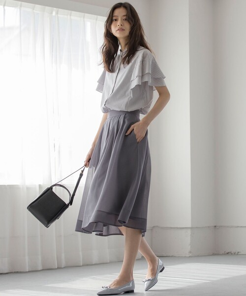 組曲（クミキョク）の「コットンレーヨンシャーティング ブラウス（シャツ/ブラウス・レディース・アイボリー系/ネイビー系/ベージュ系1/ブルー系1・2/3）」の10枚目の写真