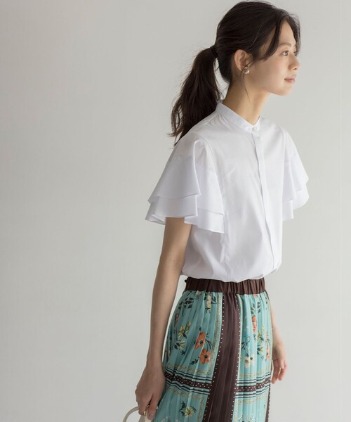 組曲（クミキョク）の「コットンレーヨンシャーティング ブラウス（シャツ/ブラウス・レディース・アイボリー系/ネイビー系/ベージュ系1/ブルー系1・2/3）」の12枚目の写真