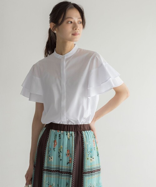 組曲（クミキョク）の「コットンレーヨンシャーティング ブラウス（シャツ/ブラウス・レディース・アイボリー系/ネイビー系/ベージュ系1/ブルー系1・2/3）」の16枚目の写真