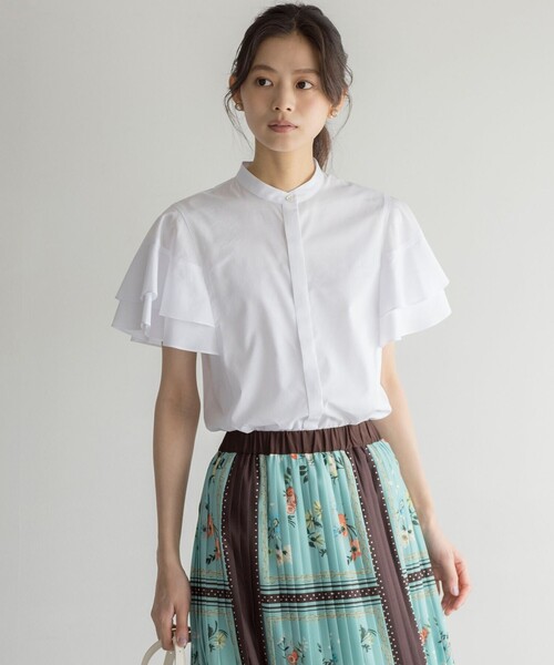 組曲（クミキョク）の「コットンレーヨンシャーティング ブラウス（シャツ/ブラウス・レディース・アイボリー系/ネイビー系/ベージュ系1/ブルー系1・2/3）」の17枚目の写真
