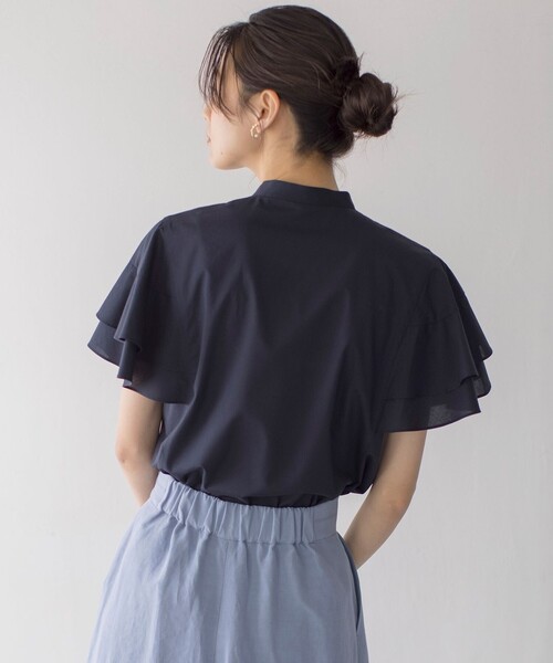 組曲（クミキョク）の「コットンレーヨンシャーティング ブラウス（シャツ/ブラウス・レディース・アイボリー系/ネイビー系/ベージュ系1/ブルー系1・2/3）」の20枚目の写真