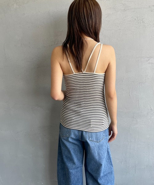 JEMORGAN（ジェーイーモーガン）の「[JEMORGAN/ジェーイーモーガン] TCワッフルボーダー キャミソール（カップ付き）（キャミソール・レディース・ナチュラル/ネイビー・F）」の13枚目の写真