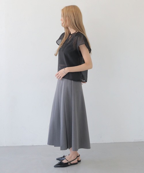 CLEIO(クレイオ)の「【CLEIO】テープ刺繍ネックリボン半袖ブラウス TAPE EMBROIDERY NECK RIBBON BLOUSE/940-13610(シャツ/ブラウス・レディース・ブラック/アイボリー・FREE)」の13枚目の写真