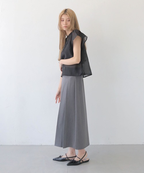 CLEIO(クレイオ)の「【CLEIO】テープ刺繍ネックリボン半袖ブラウス TAPE EMBROIDERY NECK RIBBON BLOUSE/940-13610(シャツ/ブラウス・レディース・ブラック/アイボリー・FREE)」の14枚目の写真