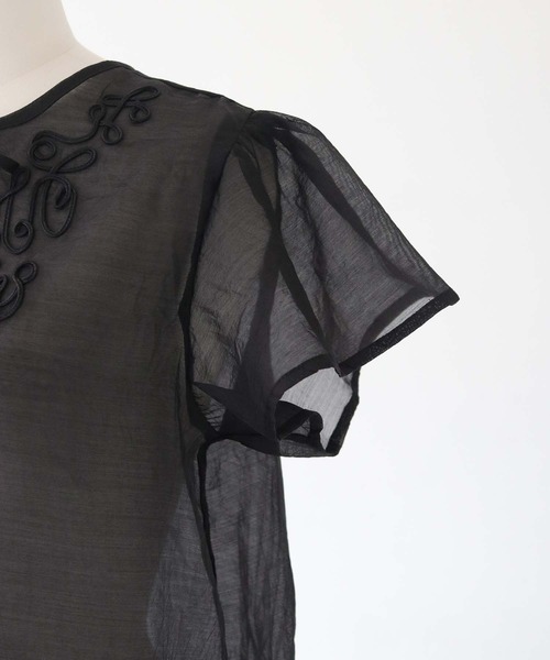 CLEIO(クレイオ)の「【CLEIO】テープ刺繍ネックリボン半袖ブラウス TAPE EMBROIDERY NECK RIBBON BLOUSE/940-13610(シャツ/ブラウス・レディース・ブラック/アイボリー・FREE)」の20枚目の写真