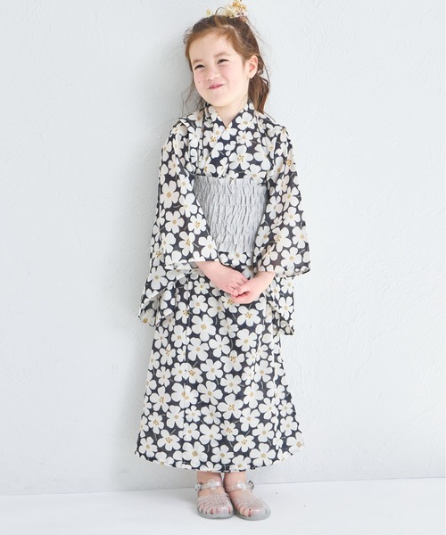 pairmanon（ペアマノン）の「【簡単着付け】【リンクコーデ】2WAYガールズ浴衣（浴衣・キッズ・アイボリー/ブラック系その他2/パープル/イエロー/ピンク/ライトイエロー/ブルー/ブラック系その他・100/90/110/150/120/130/140）」の21枚目の写真