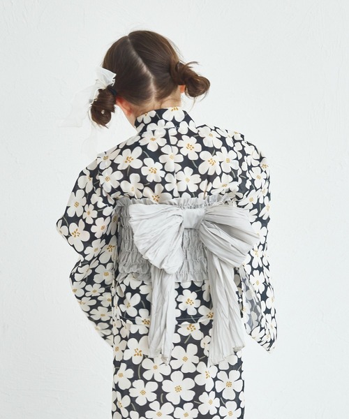 pairmanon（ペアマノン）の「【簡単着付け】【リンクコーデ】2WAYガールズ浴衣（浴衣・キッズ・アイボリー/ブラック系その他2/パープル/イエロー/ピンク/ライトイエロー/ブルー/ブラック系その他・100/90/110/150/120/130/140）」の10枚目の写真