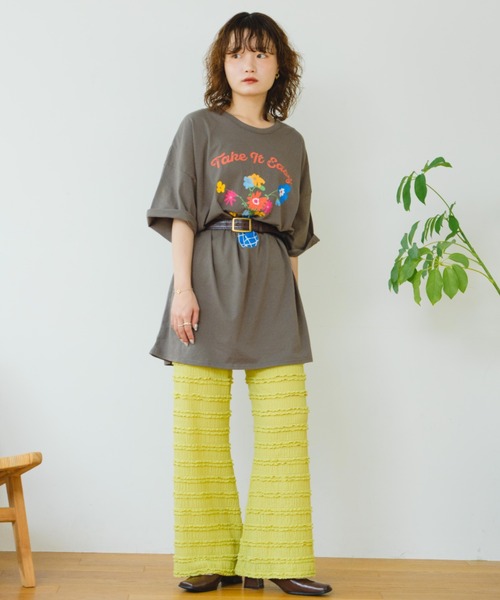 tシャツ 「eLur」フラワープリントBig T レディース eLur（エラー）の「【eLur】フラワープリントBig T（Tシャツ