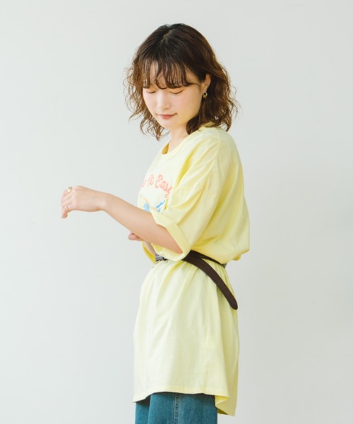 eLur(エラー)の「フラワープリントBig T(Tシャツ/カットソー・レディース・チャコールグレー/イエロー・FREE)」の18枚目の写真