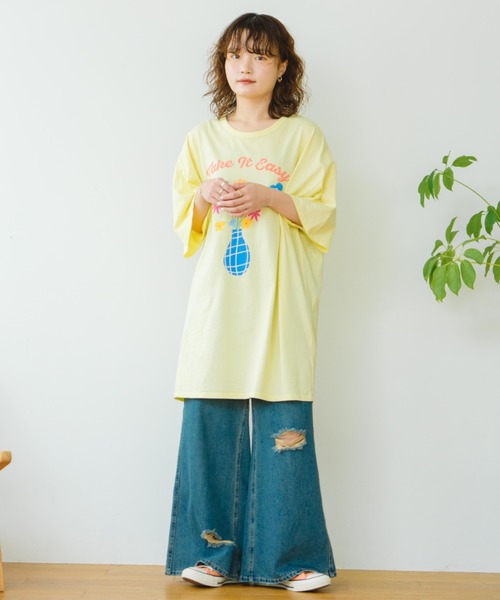 eLur（エラー）の「【eLur】フラワープリントBig T（Tシャツ