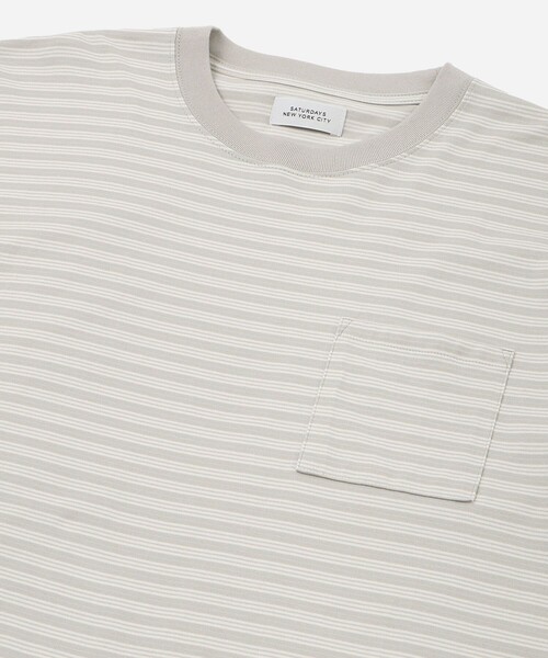Saturdays NYC(サタデーズ ニューヨークシティ )の「Multi Stripe Relax SS Tee(Tシャツ/カットソー・メンズ・グレー/オリーブ・L/M/S/XL)」の20枚目の写真