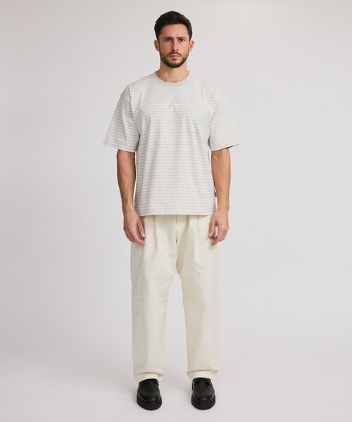 Saturdays NYC(サタデーズ ニューヨークシティ )の「Multi Stripe Relax SS Tee(Tシャツ/カットソー・メンズ・グレー/オリーブ・L/M/S/XL)」の4枚目の写真