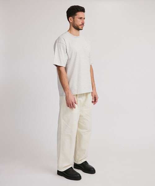 Saturdays NYC(サタデーズ ニューヨークシティ )の「Multi Stripe Relax SS Tee(Tシャツ/カットソー・メンズ・グレー/オリーブ・L/M/S/XL)」の5枚目の写真