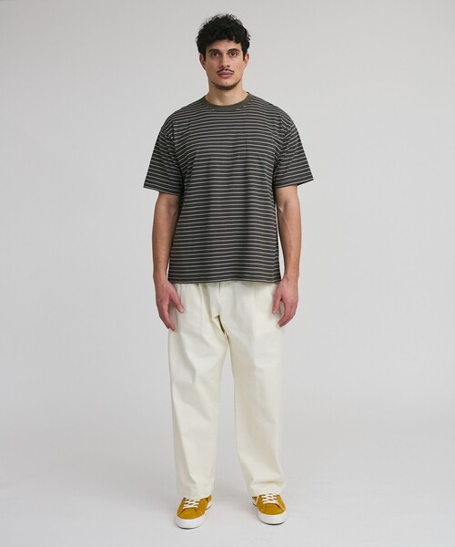 Saturdays NYC(サタデーズ ニューヨークシティ )の「Multi Stripe Relax SS Tee(Tシャツ/カットソー・メンズ・グレー/オリーブ・L/M/S/XL)」の9枚目の写真