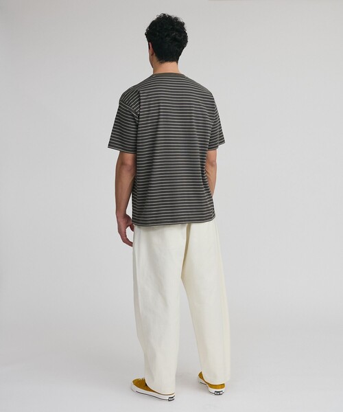 Saturdays NYC(サタデーズ ニューヨークシティ )の「Multi Stripe Relax SS Tee(Tシャツ/カットソー・メンズ・グレー/オリーブ・L/M/S/XL)」の11枚目の写真