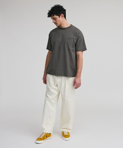 Saturdays NYC(サタデーズ ニューヨークシティ )の「Multi Stripe Relax SS Tee(Tシャツ/カットソー・メンズ・グレー/オリーブ・L/M/S/XL)」の12枚目の写真