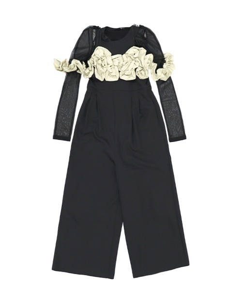 ANDRESD】ruffled bustier pants dress［フリルビスチェパンツドレス