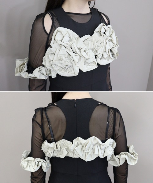 ANDRESD】ruffled bustier pants dress［フリルビスチェパンツドレス