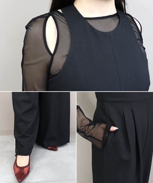 ANDRESD】ruffled bustier pants dress［フリルビスチェパンツドレス