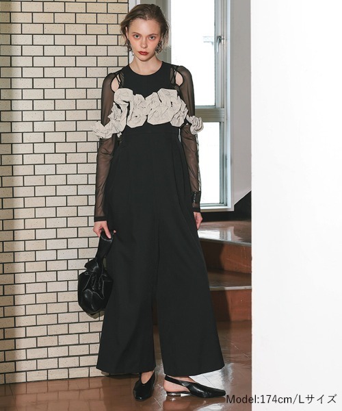 ANDRESD ruffled bustier pants ドレス セール】【ANDRESD】ruffled bustier pants dress［フリル