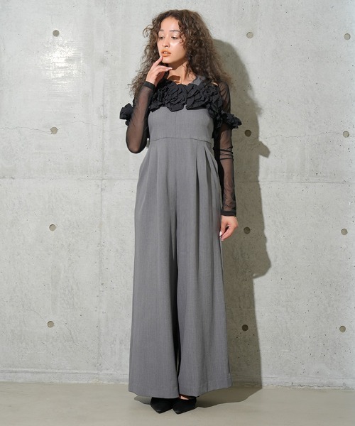 ANDRESD ruffled bustier pants ドレス セール】【ANDRESD】ruffled bustier pants dress［フリル
