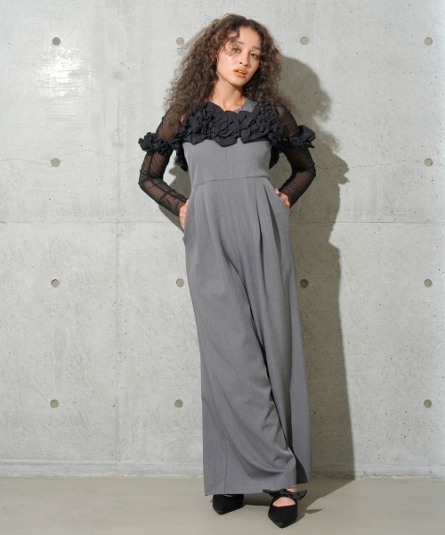 ANDRESD】ruffled bustier pants dress［フリルビスチェパンツ