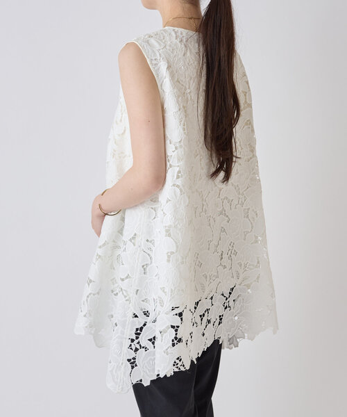 LIVETART（リヴェタート）の「刺繍レースノースリーブブラウス（シャツ/ブラウス・レディース・ブラック/ホワイト・FREE）」の18枚目の写真