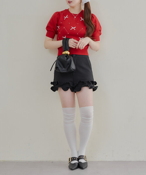 Another Branch olive des olive（アナザーブランチオリーブデオリーブ）の「フリフリショートパンツ（その他パンツ・レディース・ブラック/チャコールグレー・FREE）」の19枚目の写真