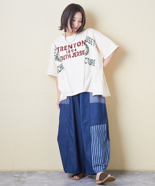 CUBE SUGAR（キューブシュガー）の「4.5オンスデニム切替タックイージーワイドパンツ（デニムパンツ・レディース・インディゴブルー/ブルー系/ネイビー系・M）」の17枚目の写真