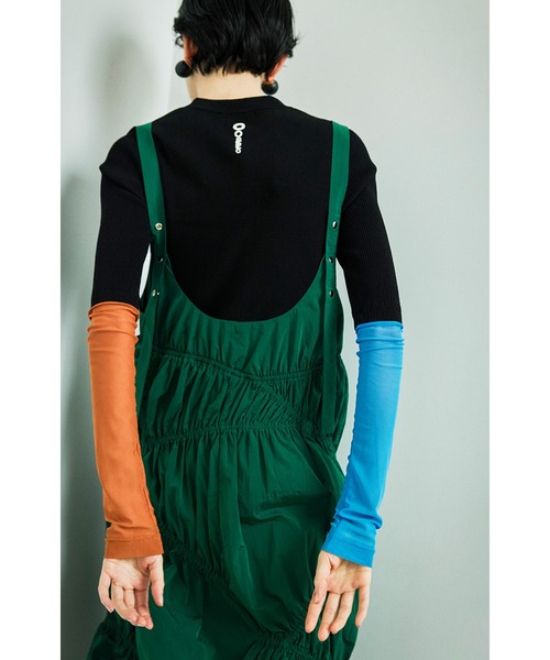 IRREGULAR SHIRRING COCOON CAMI OP（ワンピース）｜OMMO