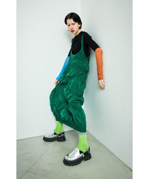 IRREGULAR SHIRRING COCOON CAMI OP（ワンピース）｜OMMO