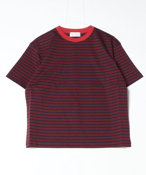 soglia（ソリア）の「soglia/ソリア　BASQUE JERSEY H/SLEEVE T BORDER（Tシャツ/カットソー・レディース・ホワイト/ブラウン/ワイン・1）」の4枚目の写真