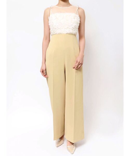 LAGUNAMOON（ラグナムーン）の「LADYデコレーションレイヤードパンツドレス 結婚式 お呼ばれ（パンツドレス・レディース・ベージュ/チャコールグレー・SMALL/MEDIUM）」の19枚目の写真