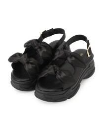 ノットリボン厚底スポーツサンダル