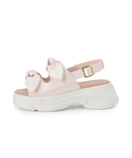 couture brooch(クチュールブローチ)の「ノットリボン厚底スポーツサンダル(サンダル・レディース・ピンク/ブラック・35/45)」の6枚目の写真