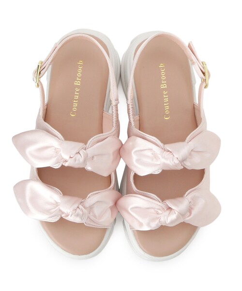 couture brooch(クチュールブローチ)の「ノットリボン厚底スポーツサンダル(サンダル・レディース・ピンク/ブラック・35/45)」の4枚目の写真