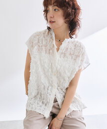 RIVE DROITE | 【着映え◎】カットジャガードフレンチシャツ(シャツ/ブラウス)