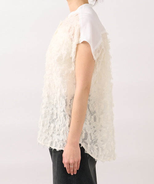 RIVE DROITE（リヴドロワ）の「【着映え◎】カットジャガードフレンチシャツ（シャツ/ブラウス・レディース・ベージュ/ブラック/オフホワイト・FREE）」の21枚目の写真