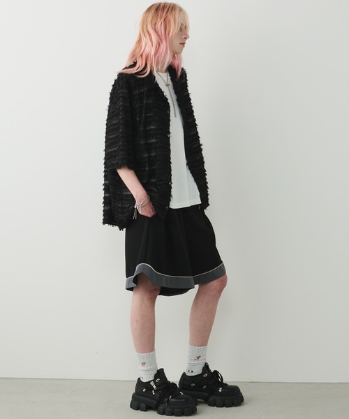 AFF AIVER(エイエフエフアイバー)の「AFF AIVER パイピングワイドバギーショートパンツ(その他パンツ・メンズ・グレー/ブラック/ライトグレー・SMALL/MEDIUM/LARGE)」の14枚目の写真