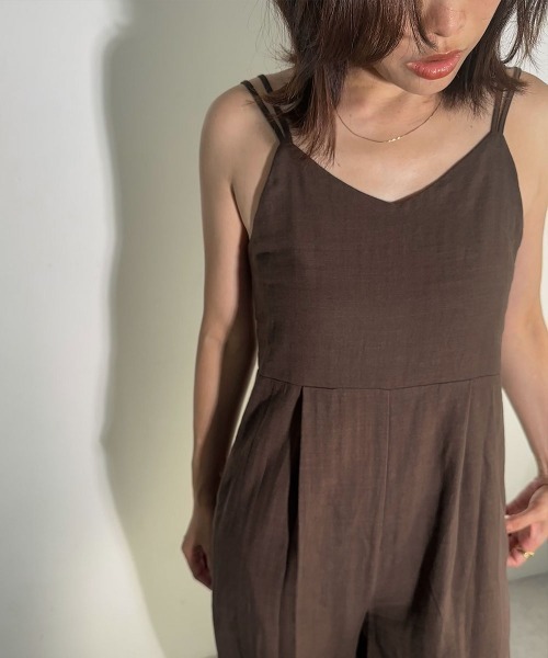 marjour（マージュール）の「HERRINGBONE SALOPETTE（サロペット/オーバーオール・レディース・オフホワイト/ブラウン・M/L）」の11枚目の写真