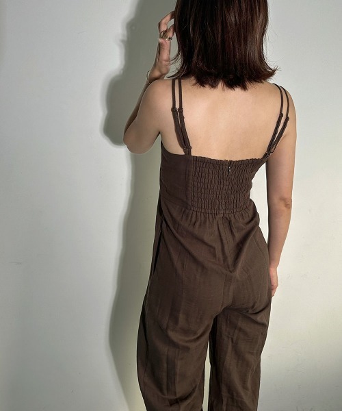 marjour（マージュール）の「HERRINGBONE SALOPETTE（サロペット/オーバーオール・レディース・オフホワイト/ブラウン・M/L）」の3枚目の写真