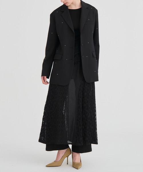 RITAN（リタン）の「【RITAN/リタン】Back Slit Motif TailoredJacket/バックスリットモチーフテーラードジャケット（テーラードジャケット・レディース・ブラック・1）」の3枚目の写真