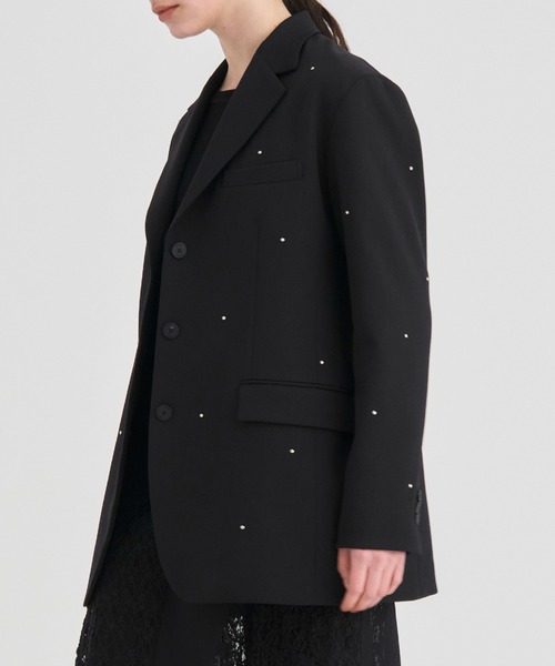 RITAN（リタン）の「【RITAN/リタン】Back Slit Motif TailoredJacket/バックスリットモチーフテーラードジャケット（テーラードジャケット・レディース・ブラック・1）」の6枚目の写真