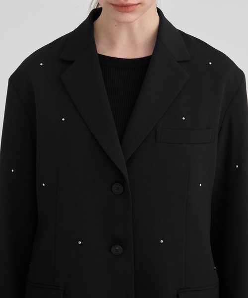 RITAN（リタン）の「【RITAN/リタン】Back Slit Motif TailoredJacket/バックスリットモチーフテーラードジャケット（テーラードジャケット・レディース・ブラック・1）」の8枚目の写真