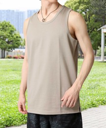 吸汗速乾ストレッチ 無地 タンクトップ ノースリーブ